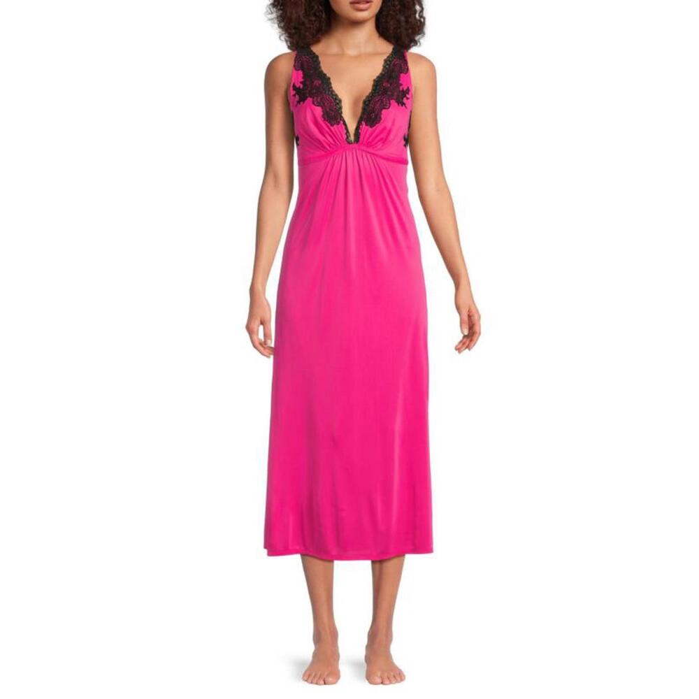 Natori‎ Lace Trim V-Neck Night Gown - Size M